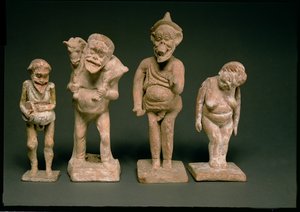 男女演员雕像，希腊时期，约公元前325-50年（陶器 作者 不明
