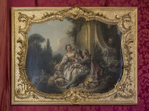 勇敢的牧师或花环。 弗朗索瓦·布歇 (Francois Boucher) (1703-1770) 的绘画。 公主的阅兵室或阅兵室。 巴黎苏比斯酒店 作者 不明