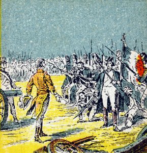 百日：拿破仑一世在 1815 年击败滑铁卢。“法兰西历史”版画。代表路易出版的系列广告图片，24 rue d