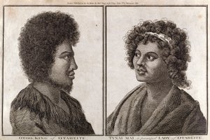 国王和大溪地的一位主要女士，约1773年 作者 不明