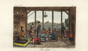 The banquet held for Dodwell by the Bishop of Salona in Crisso, Greece 作者 不明