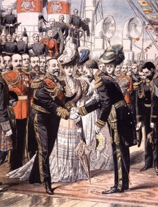 爱德华七世接见法国海军中将卡亚尔（1904 年） 作者 未知艺术家
