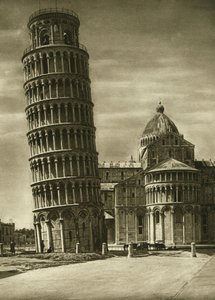 1925年的比萨斜塔和穹顶（大教堂）的天顶 作者 不明