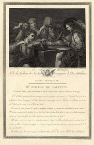 音乐奥尔良公爵阁下画廊的雕刻，取材于画家勒-瓦伦丁（Le Valentin）的一幅画。 作者 未知艺术家