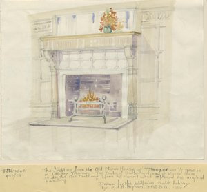 Tittensor-庄园壁炉：水彩画，1938年 作者 不明