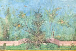 利维亚之家的 Triclinium，壁画，公元前 20 - 10 年，罗马国家博物馆 (museo nazionale romano)，罗马，意大利 作者 未知艺术家