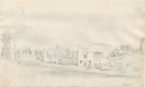 Tutbury Castle：铅笔素描，nd [？19th cent] 作者 不明