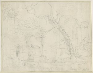 Tutbury Castle：铅笔素描，nd [？19th cent] 作者 不明
