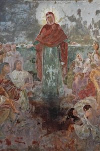 乌克兰，基辅，Kyiv-Percherska Lavra（Orthodox Caves Monastery-orig 1051），入口处的壁画 作者 不明