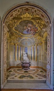 View of the Chapel with frescoes by Lorenzo de Ferrari and the statue by Pierre Puget, Palazzo Carrega-Cataldi (former Palazzo Tobia Pallavicini), Genoa, Liguria, Italy (photo) 作者 未知艺术家