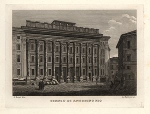 Antoninus and Faustina 神庙的景色，Tempio di Antonino Pio，罗马 作者 不明