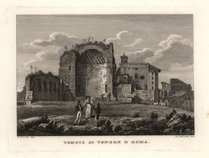 维纳斯和罗马神庙的废墟景观，Templum Veneris et Romae, Tempio di Venere e Roma, 罗马 作者 不明