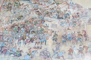 伊朗伊斯法罕 Naqsh-e Jahan Imam 广场 Qeysarieh 门户的壁画（壁画） 作者 未知艺术家