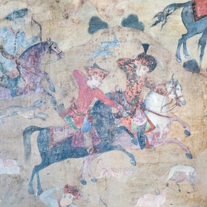 伊朗伊斯法罕 Naqsh-e Jahan Imam 广场 Qeysarieh 门户的壁画（壁画） 作者 未知艺术家