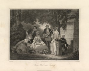 葡萄酒、女人和歌曲，的里雅斯特，c.1850（雕刻） 作者 未知艺术家