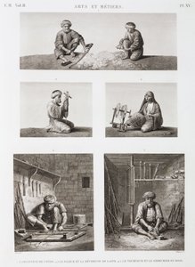 羊毛和精纺，纺织纺织和木材工人，埃及，约 1798 年 作者 不明