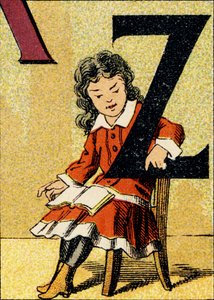 Z - 雕刻取自ABCD des petites filles。Pellerin & Cie, imprimeur-editeur, Epinal , 约1890年。A系列。尺寸：19 x 13,5厘米。 作者 不明