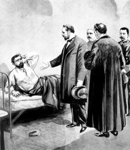 Vacher 事件，19 世纪末法国，第一批连环杀手之一，Joseph Vacher 于 12 月 31 日被处决的早晨在监狱中醒来 作者 Unbekannt