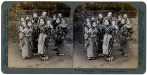 1904年，日本横滨，朝阳之地的大姐妹和小兄弟 作者 安德伍德和安德伍德