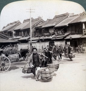 苦力士，1896年在东京街头