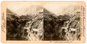 1900年在黎巴嫩Zahlah的黎巴嫩山上。 作者 安德伍德和安德伍德