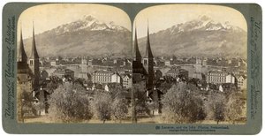 瑞士卢塞恩和皮拉图斯山，1903年。 作者 安德伍德和安德伍德