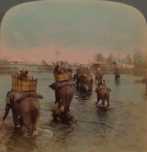 经过几天的拍摄后返回营地，印度Bebar丛林，1909年。艺术家：Elmer Underwood，Bert Elias Underwood。 作者 安德伍德和安德伍德