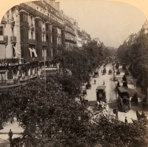 法国巴黎大大道，1894年。 作者 安德伍德和安德伍德