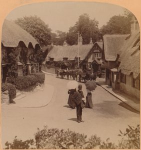 1900年，英格兰怀特岛，尚克林古朴的房屋。 作者 安德伍德和安德伍德
