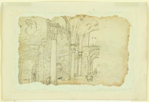 戴克里先陵墓遗址（右图）；同一主题的另一幅作品（左图） 作者 不明
