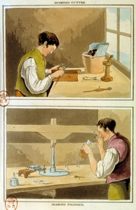 一个钻石切割者。19世纪雕刻 巴黎，B.N. 作者 未知艺术家