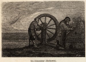 A remover in Estonia. Drawing by Henriet, to illustrate his trip to the Russian Baltic provinces in 1851-54. Engraving in “” Le tour du monde””, edited by Edouard Charton 作者 未知艺术家