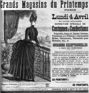 巴黎Printemps百货公司的广告，载于1887年《世界画报》。 作者 未知艺术家