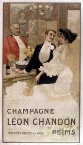 Léon Chandon香槟酒的广告海报，19世纪末 作者 未知艺术家