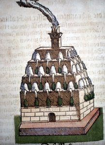 炼金术：来自 Pietro Andrea Mattioli (Matthiole) (1500-1577) 一书中的 Athanor Four。 法兰克福 作者 未知艺术家