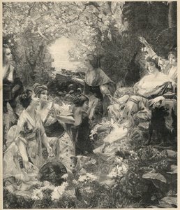 天照女神(太阳女神)雕版印刷术：保罗-弗朗索瓦-昆萨克(1858-1929)-1899年版画。 作者 未知艺术家
