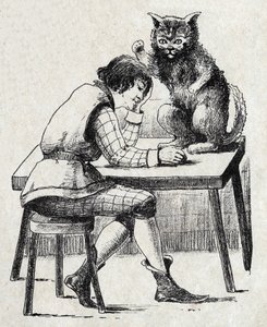 法国作家Charles Perrault（1628-1703）的故事《Le chat Botte》的匿名插图。图像 马塞尔-瓦涅，贾维尔-南希，无日期（19世纪末）。 作者 未知艺术家