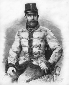 哈布斯堡大公罗多尔夫（1858-1889），奥地利王储。1889年的版画。 作者 未知艺术家