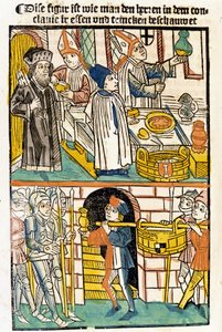 Arrival of food so that the members of the Council of Constance (1417) during which Pope Martin V was elected could eat. “Das Concilium” 作者 未知艺术家