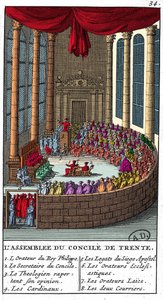特伦特理事会大会（1545-1563），1706年的雕刻。 作者 未知艺术家