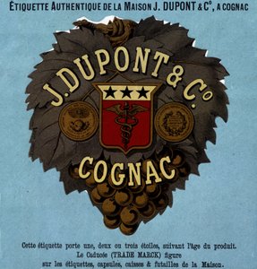J. Dupont & C¡的真实标签，干邑。1882年版 作者 未知艺术家