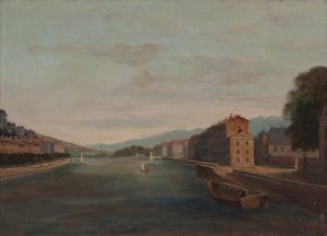 格勒诺布尔伊泽尔河岸 1864 年（布面油画） 作者 未知艺术家
