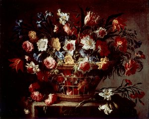 花篮（布面油画 作者 未知艺术家