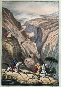 法国军队和阿拉伯抵抗组织在阿特拉斯山口的Teniah of Mouzaìa发生的战斗 作者 未知艺术家