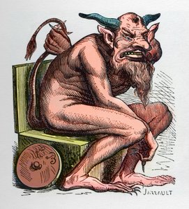 Belphegor，来自Jacques Albin Simon Collin de Plancy的《无间道词典》插图。 作者 未知艺术家