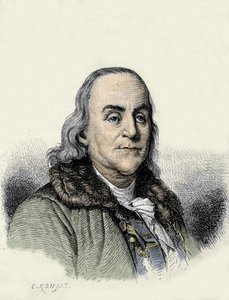 本杰明·富兰克林 (1706-1790)，美国哲学家、物理学家和大使。 作者 未知艺术家