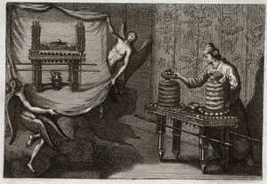 罗亚蒙的圣经，旧约。会幕中的求婚饼桌。1811年的插图。 作者 未知艺术家
