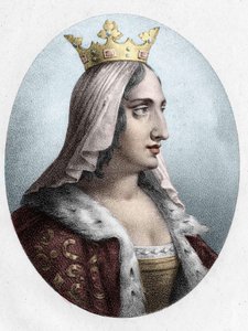 布兰奇-德-卡斯蒂利亚。法国女王（1188年至1252年）。国王路易八世的妻子。19世纪的雕刻。 作者 未知艺术家