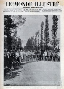 波尔多--巴黎-波尔多比赛的起点--1895年《图画世界》的封面 作者 未知艺术家