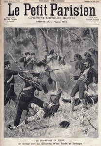 意大利的强盗行为：撒丁岛的宪兵和土匪之间的斗争。(Briganti Sardi, Sardegna) "Le Parisien "中的版画 作者 未知艺术家